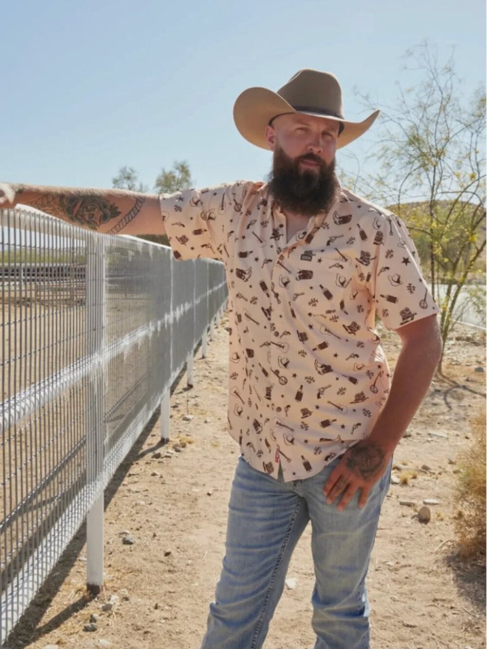 Dixxon Giddy Up Pearl Snap Shirt Mens XS Brown Western Cowboy Rodeo Party Summer